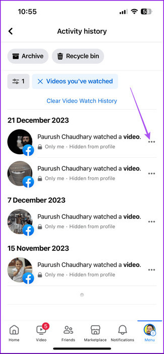 more-options-facebook-video-activity-log-mobile-475x1024-1 كيفية حذف سجل مشاهدة Facebook على الهاتف المحمول وسطح المكتب