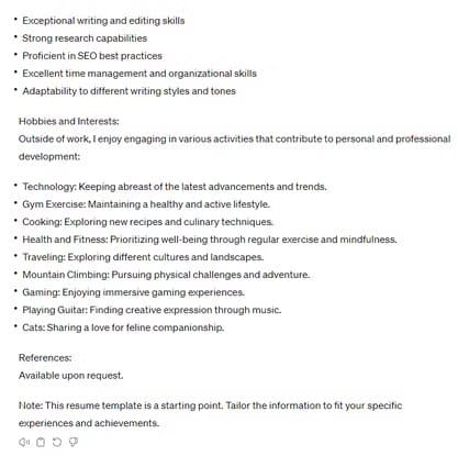 my-resume-3 يمكنك كتابة خطابات تعريفية وسيرة ذاتية باستخدام الذكاء الاصطناعي (ولكن هل ينبغي عليك ذلك؟)
