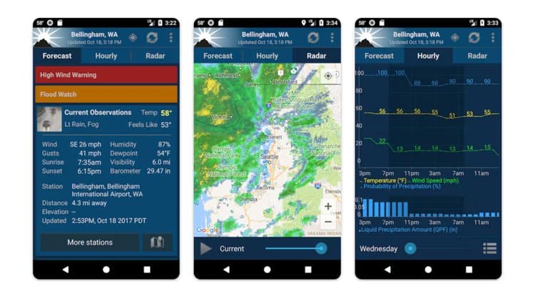 noaa-weather أفضل 10 تطبيقات widgets الطقس على نظام Android