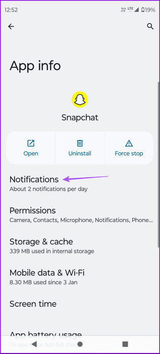notifications-app-info-snapchat-android-463x1024-1 كيفية تغيير صوت الإشعارات في Snapchat