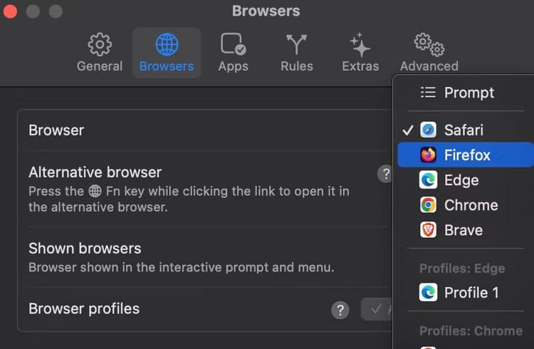 open-links-in-specific-browser-or-app-on-mac-with-velja-16 كيفية فتح الروابط في متصفح معين على جهاز Mac