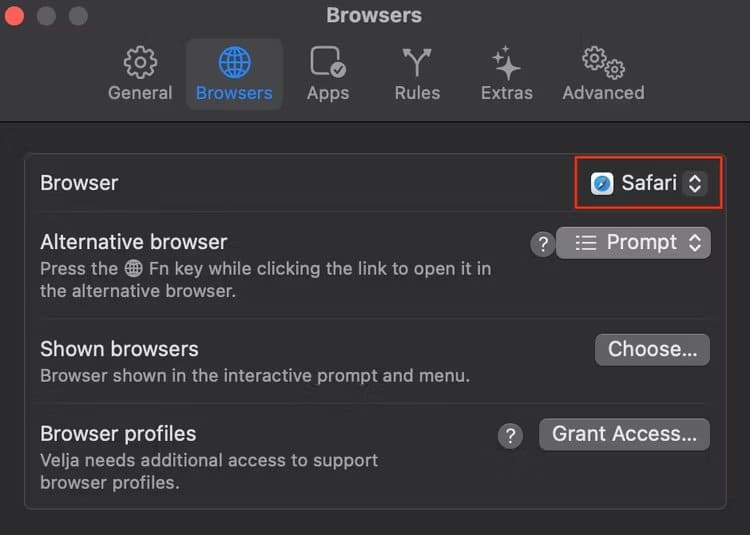 open-links-in-specific-browser-or-app-on-mac-with-velja-3-1 كيفية فتح الروابط في متصفح معين على جهاز Mac