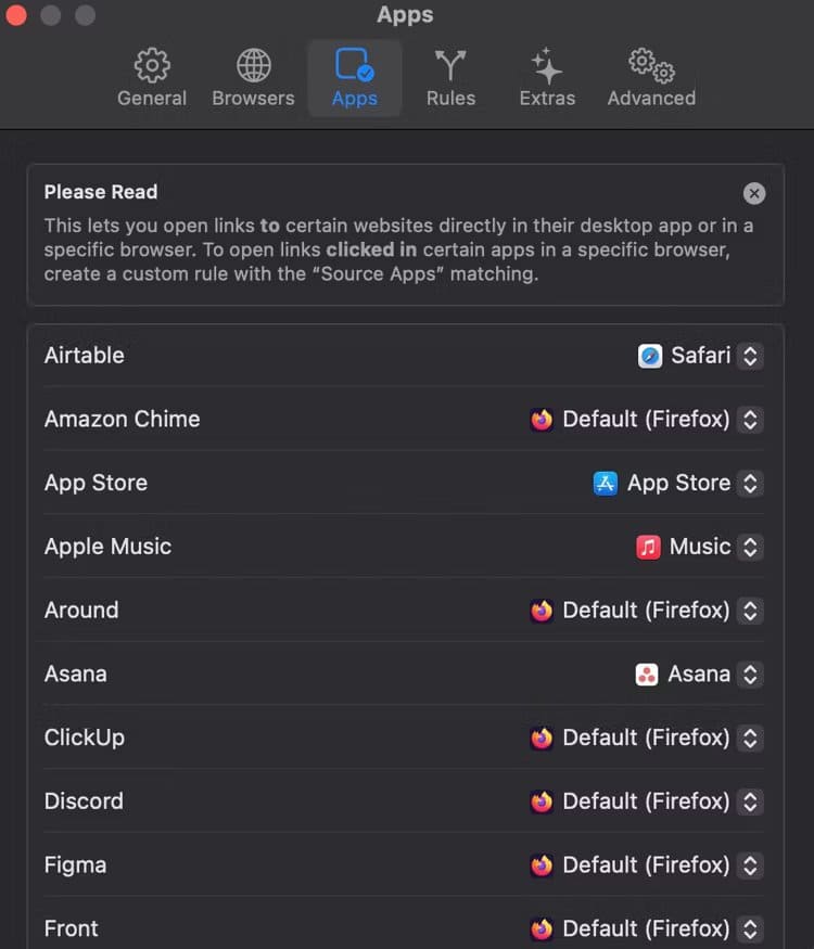 open-links-in-specific-browser-or-app-on-mac-with-velja-7 كيفية فتح الروابط في متصفح معين على جهاز Mac