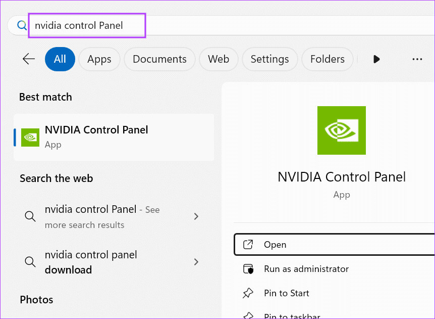 open-nvidia-control-panel أفضل 6 إصلاحات لعدم عمل Lightshot على Windows 11