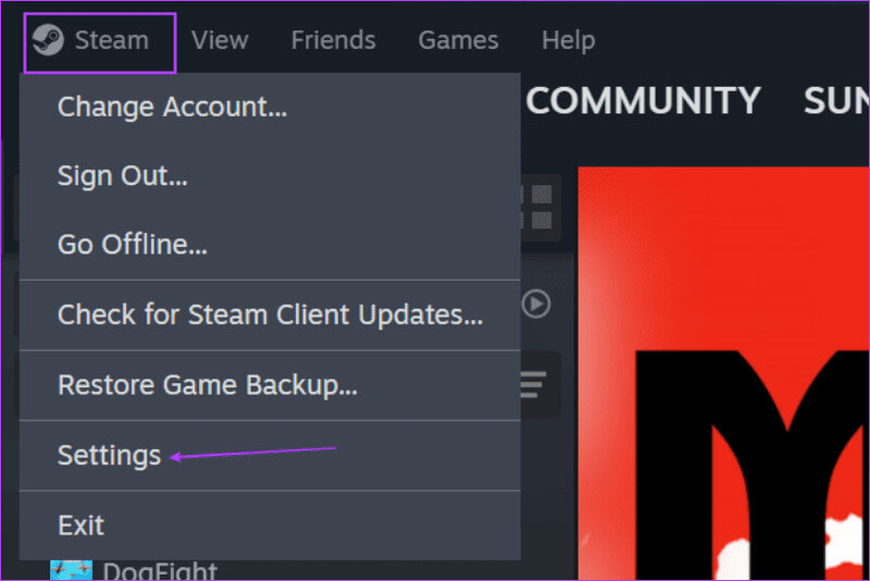 open-steam-settings-4 أفضل 7 إصلاحات لـ "الشاشة السوداء لقائمة أصدقاء Steam" في Windows 11