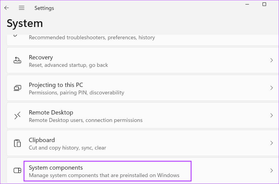 open-system-components-2 أفضل 7 إصلاحات لـ "Streamlabs Not Capture Game" في Windows 11