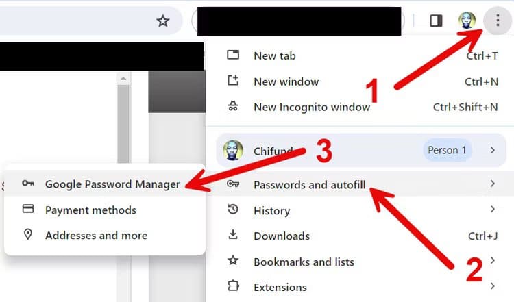 opening-google-password-manager-in-chrome Google Chrome لا يحفظ كلمة المرور؟ وإليك كيفية اصلاحه