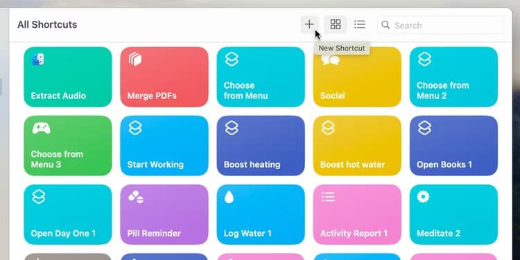 option-to-create-new-shortcut-in-mac-shortcuts-app أستخدم اختصار Mac البسيط هذا لبدء كل يوم عمل