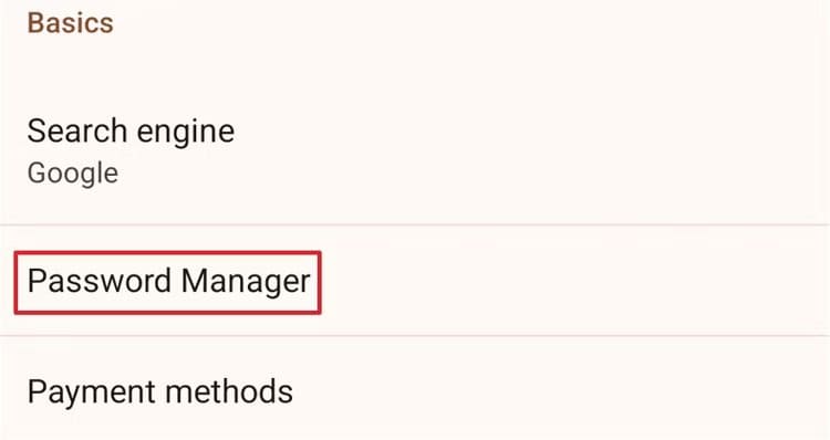 password-manager-option-in-the-settings-window كيفية إضافة مدير كلمات المرور من Google إلى شاشتك الرئيسية بنظام Android