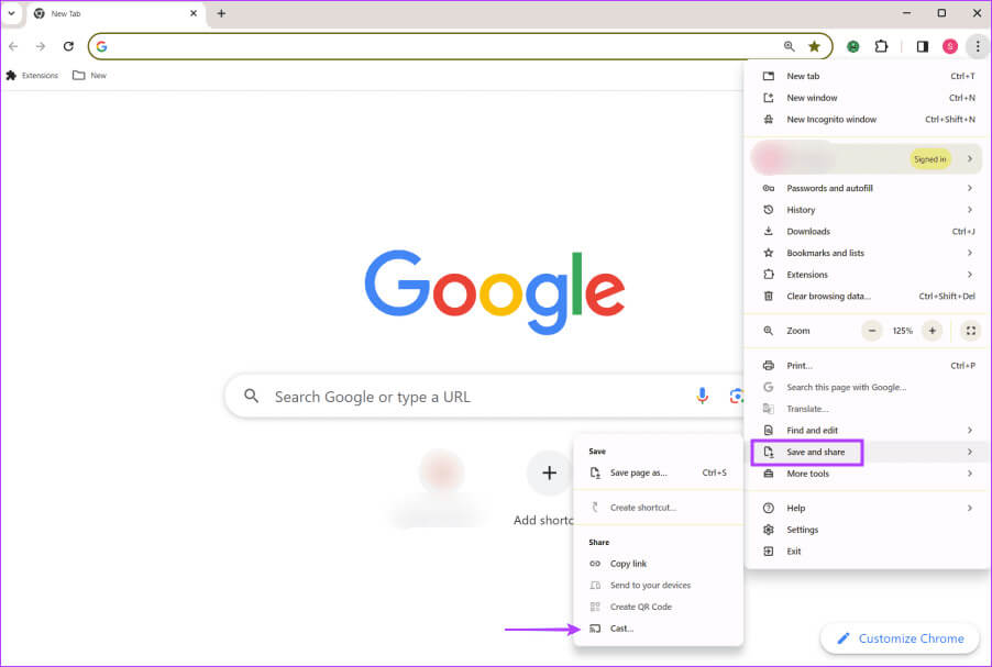 pin-cast-option-in-chrome-toolbar هل خيار Cast مفقود في Chrome؟ إليك كيفية إضافته مرة أخرى إلى شريط الأدوات