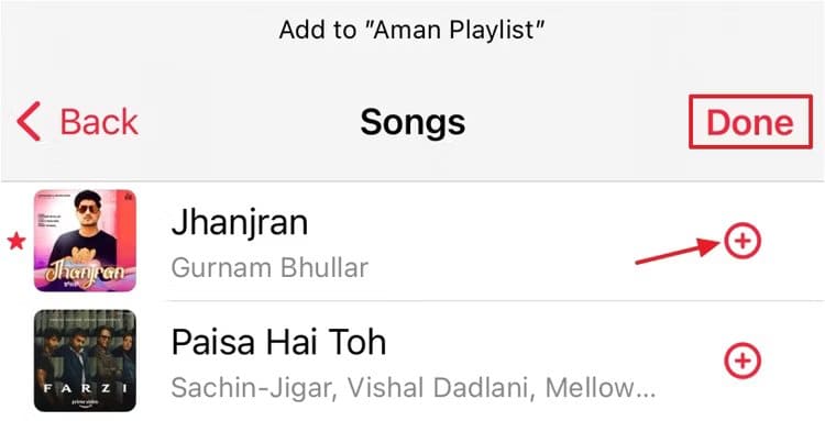 plus-icon-to-add-songs-to-playlist كيفية استخدام قوائم التشغيل التعاونية على Apple Music