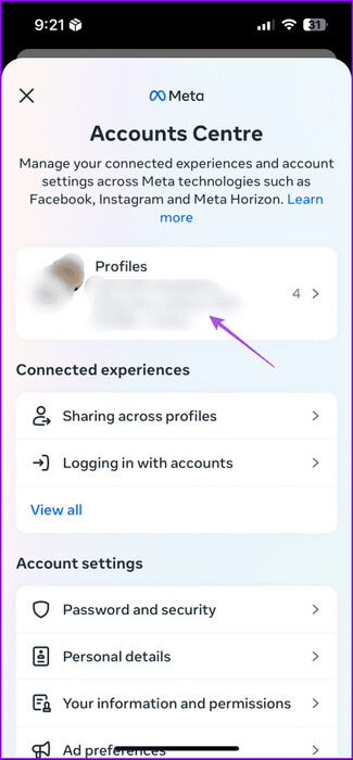 profiles-account-center-instagram-mobile-475x1024-1 كيفية تسجيل الدخول إلى Facebook مع Instagram