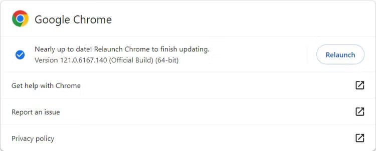 relaunch-chrome-update-1 كيفية إصلاح مشكلة "الذاكرة غير كافية" في Google Chrome