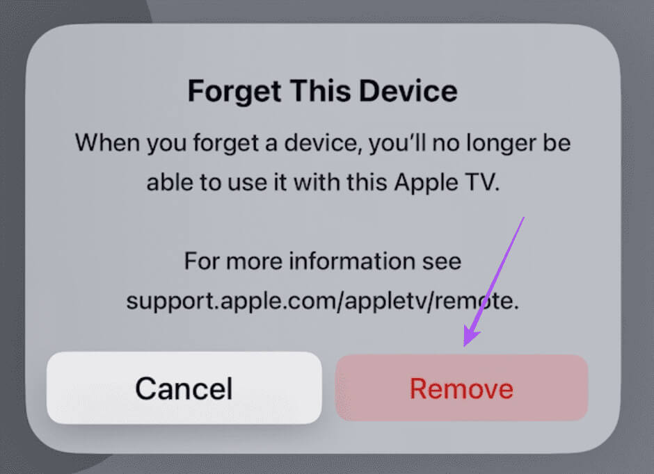 remove-device-from-apple-tv أفضل 8 إصلاحات لعدم عمل Continuity Camera على Apple TV