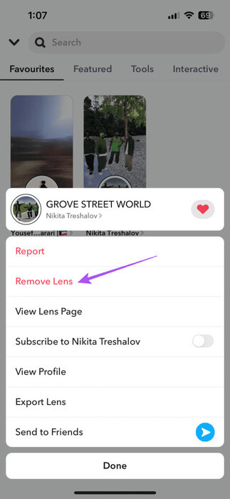 remove-lens-from-favorites-snapchat-473x1024-1 كيفية استخدام وضع المخرج على Snapchat