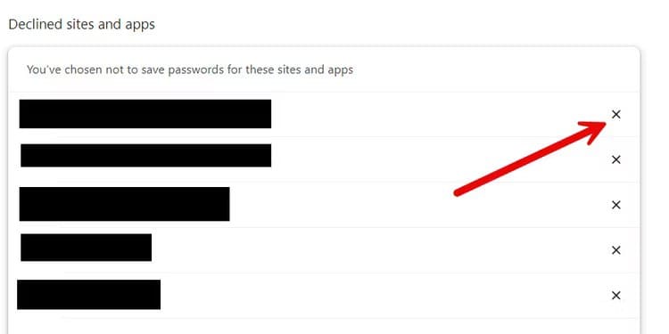 remove-site-never-list-chrome Google Chrome لا يحفظ كلمة المرور؟ وإليك كيفية اصلاحه
