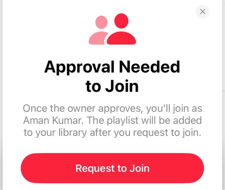 request-to-join-option-to-join-the-playlist كيفية استخدام قوائم التشغيل التعاونية على Apple Music