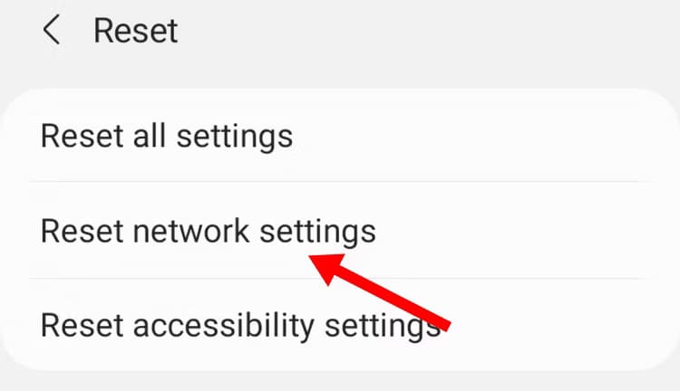 reset-network-settings-android-samsung كيفية إصلاح "مكالمات الطوارئ فقط" على هاتف Android