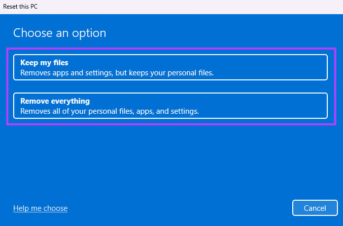 reset-options أفضل 5 إصلاحات لشاشة الموت الخضراء على Windows 11