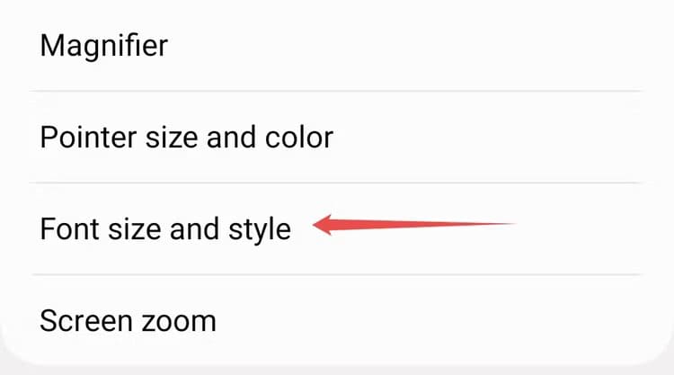 samsung-accessibility-font-size-and-style-menu 6 نصائح لتسهيل استخدام هاتف Android
