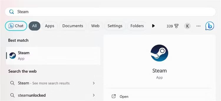 searching-for-steam-in-the-start-menu هل يتحرك مؤشر الماوس من تلقاء نفسه؟ وإليك كيفية اصلاحها