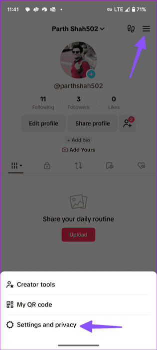 settings-and-privacy-tiktok-461x1024-1 كيفية إصلاح صفحة متابعة TikTok التي لا تعرض منشورات جديدة