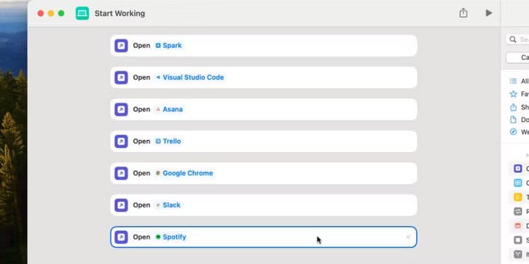 several-actions-to-open-apps-in-a-mac-shortcut أستخدم اختصار Mac البسيط هذا لبدء كل يوم عمل