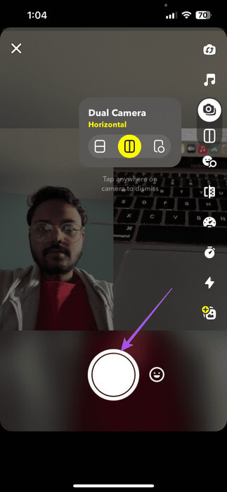 shoot-in-dual-camera-layout-snapchat-473x1024-1 كيفية استخدام وضع المخرج على Snapchat