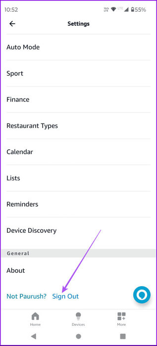 sign-out-alexa-app-463x1024-1 أفضل 9 إصلاحات لعدم عمل تطبيق Amazon Alexa على iPhone وAndroid