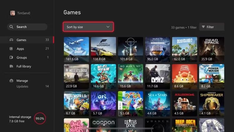 كيفية تحرير مساحة التخزين على جهاز Xbox Series X|S - %categories