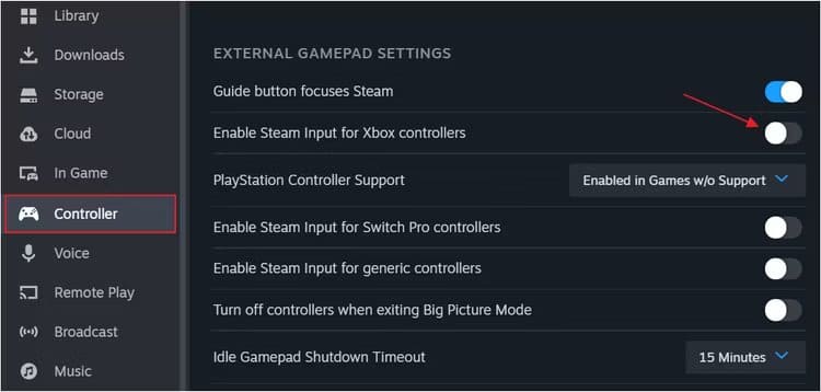 steam-input-for-xbox-controllers-option-in-the-steam-settings هل يتحرك مؤشر الماوس من تلقاء نفسه؟ وإليك كيفية اصلاحها