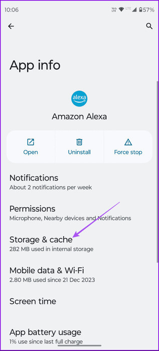 storage-and-cache-alexa-android-463x1024-1 أفضل 9 إصلاحات لعدم عمل تطبيق Amazon Alexa على iPhone وAndroid