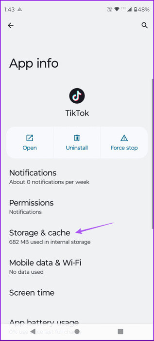 storage-and-cache-app-info-tiktok-463x1024-1 كيفية إصلاح صفحة متابعة TikTok التي لا تعرض منشورات جديدة