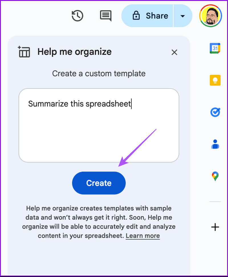 summarize-this-spreadsheet-google-sheets كيفية استخدام Duet AI في Google Sheets وGmail وGoogle Drive