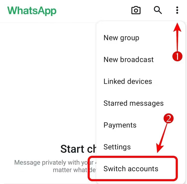 switch-whatsapp-accounts كيفية استخدام حسابين على WhatsApp على Android