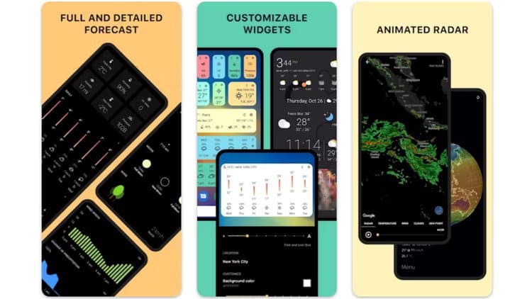 today-weather أفضل 10 تطبيقات widgets الطقس على نظام Android