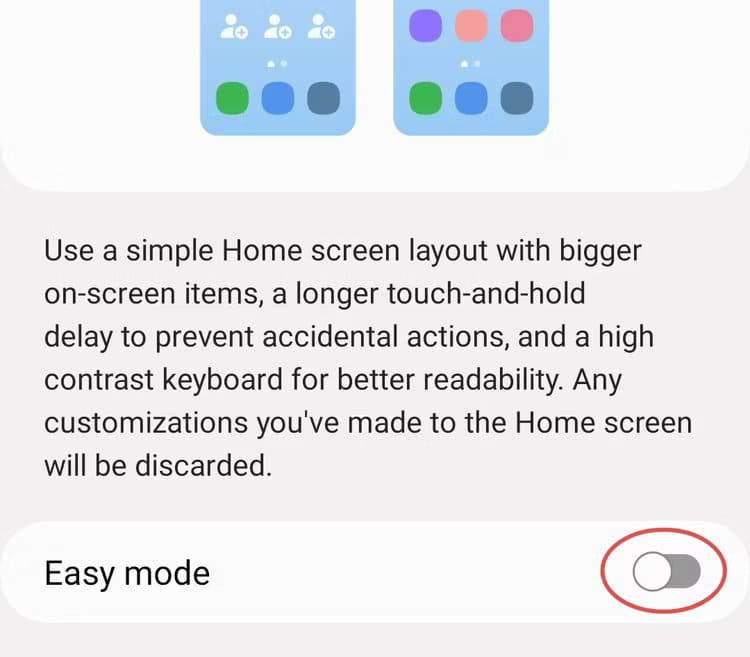 turning-on-samsung-easy-mode 6 نصائح لتسهيل استخدام هاتف Android