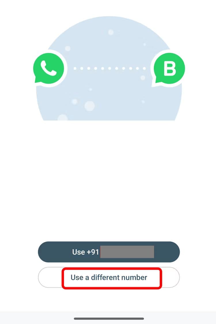 use-different-number-on-whatsapp-business-3 كيفية استخدام حسابين على WhatsApp على Android