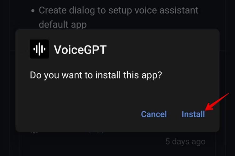 voicegpt-apk-installation كيفية تعيين ChatGPT كمساعدك الصوتي الافتراضي على نظام Android