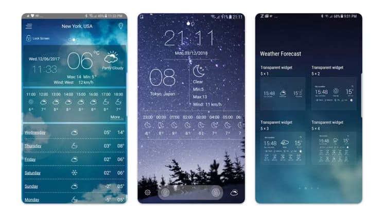 weather-forecast أفضل 10 تطبيقات widgets الطقس على نظام Android