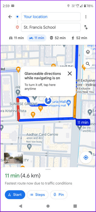 with-border-Screenshot_20240229-145918-463x1024-1 كيفية استخدام Glanceable Directions على Google Maps