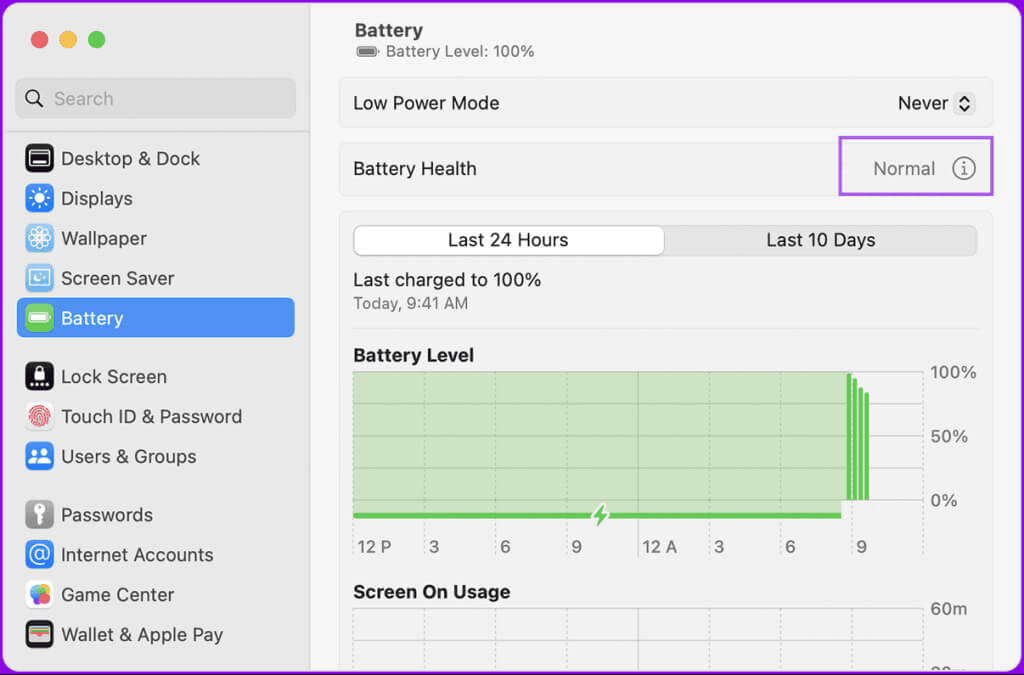 with-border-normal-battery-health-mac-1024x675-1 ماذا تعني خدمة البطارية الموصى بها على Mac