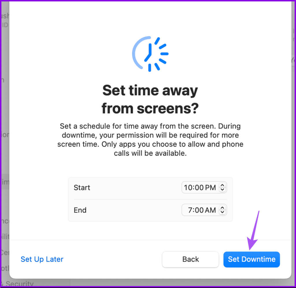 with-border-set-downtime-child-account-mac-1024x997-1 كيفية إعداد أدوات الرقابة الأبوية على Mac