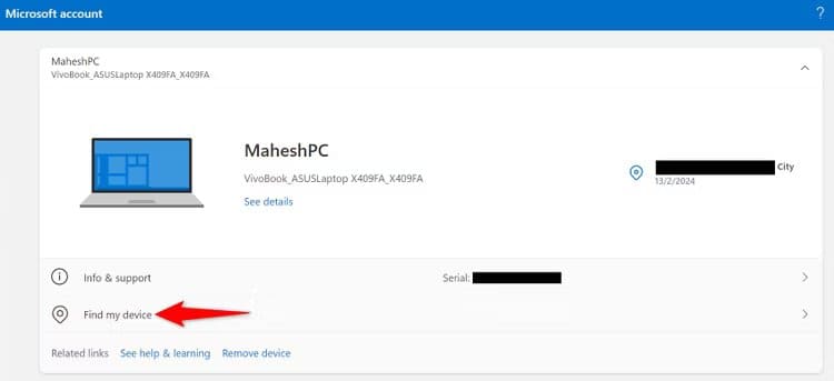 3-locate-device-find-my-device كيفية تمكين واستخدام العثور على جهازي على Windows 11