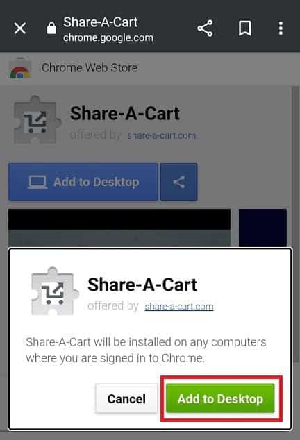 Add-the-Share-A-Cart-plugin-to-Chrome كيفية مشاركة عربة Amazon على Android