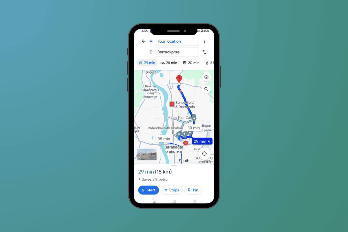 How-to-Change-the-Route-on-Google-Maps-Android كيفية تغيير المسار على Google Maps Android