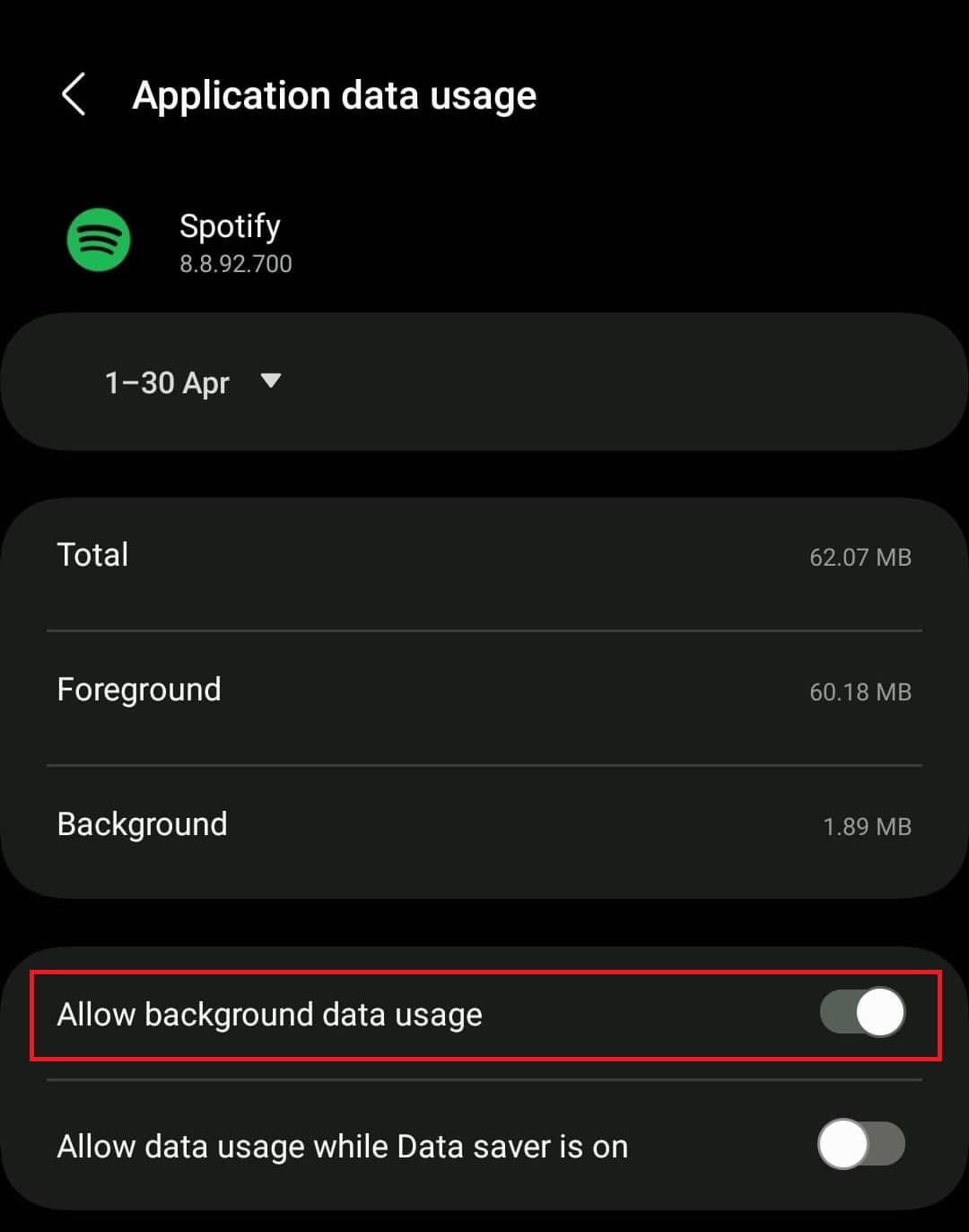Tap-on-Mobile-data-and-turn-on-the-toggle-for-Allow-background-data-usage كيفية السماح لـ Spotify بالتشغيل في الخلفية على Android