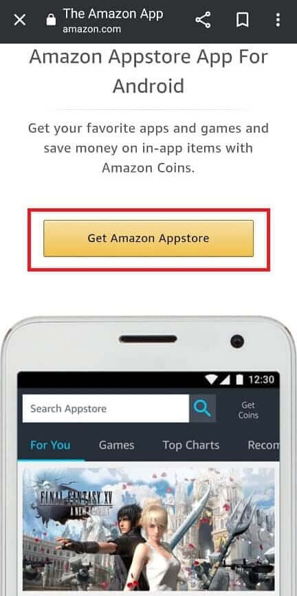 Tap-on-the-Get-Amazon-Appstore-to-download-the-APK-file-e1713874496316 كيفية تثبيت متجر تطبيقات أمازون على هواتف أندرويد