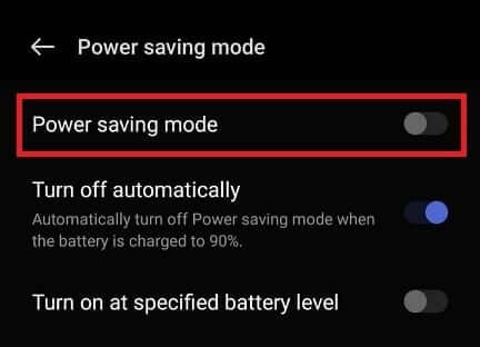 Turn-off-the-toggle-for-the-Power-saving-mode-option كيفية إصلاح WhatsApp لم يعد يعمل على هذا الهاتف