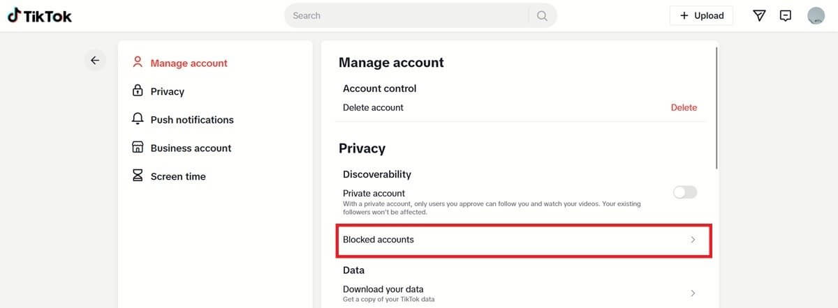 block-users-tiktok-pc-blocked-accounts طريقة سهلة لحظر شخص على TikTok